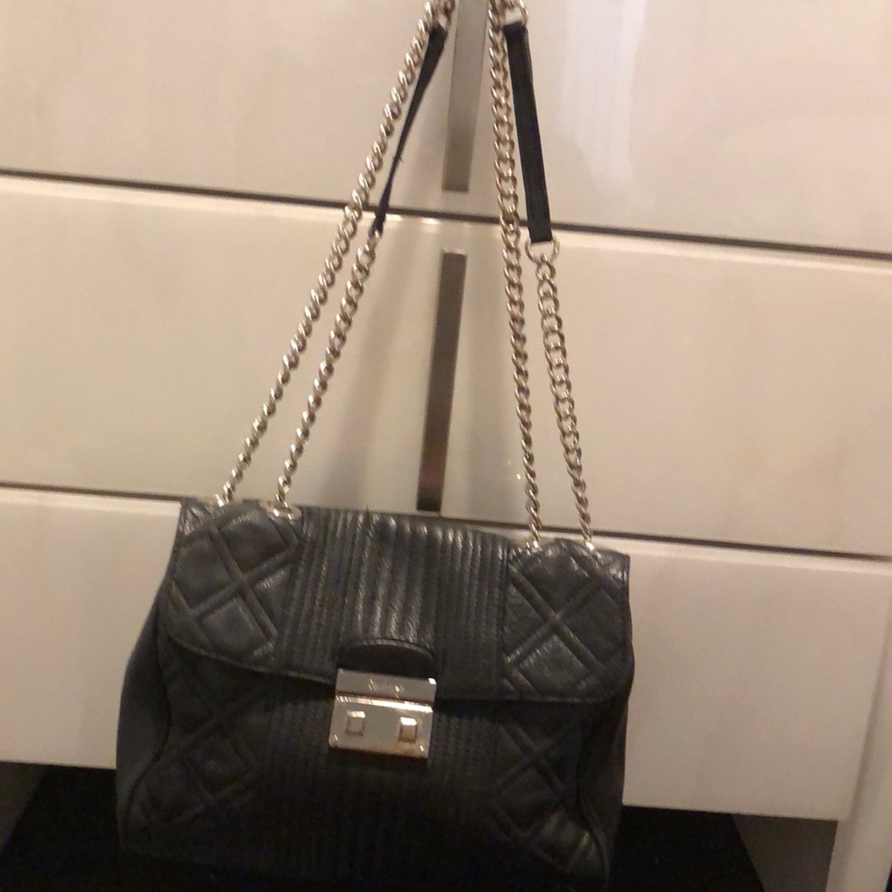 Calvin Klein quilted black bag chain strap